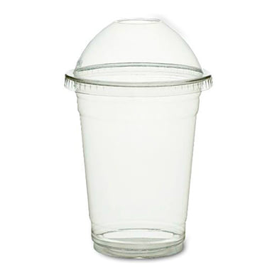 Стакан пластиковый прозрачный с купол. крышкой 300 мл.