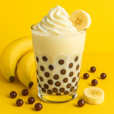 Банановый молочный коктейль с шоколадными шариками - Таврида Фуд