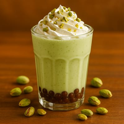 Фисташковый молочный коктейль с шоколадными шариками - Таврида Фуд