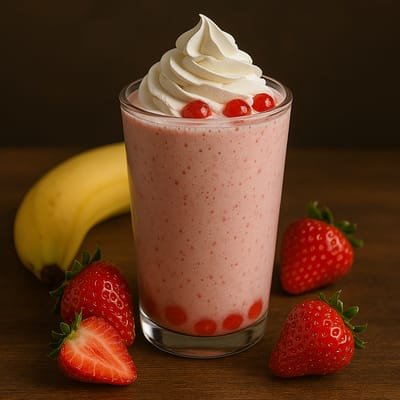 Клубнично-банановый молочный коктейль - Таврида Фуд
